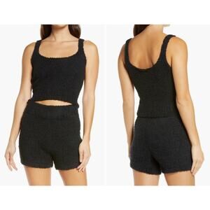 SKIMS Cozy Knit Lounge 2 pc. Set - Tank & Shorts Onyx Black Size 2X/3X (16-20)